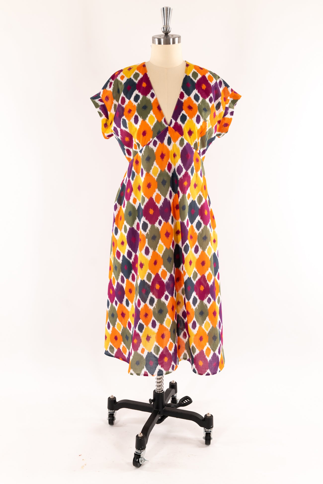 Ikat Print Cotton Dress