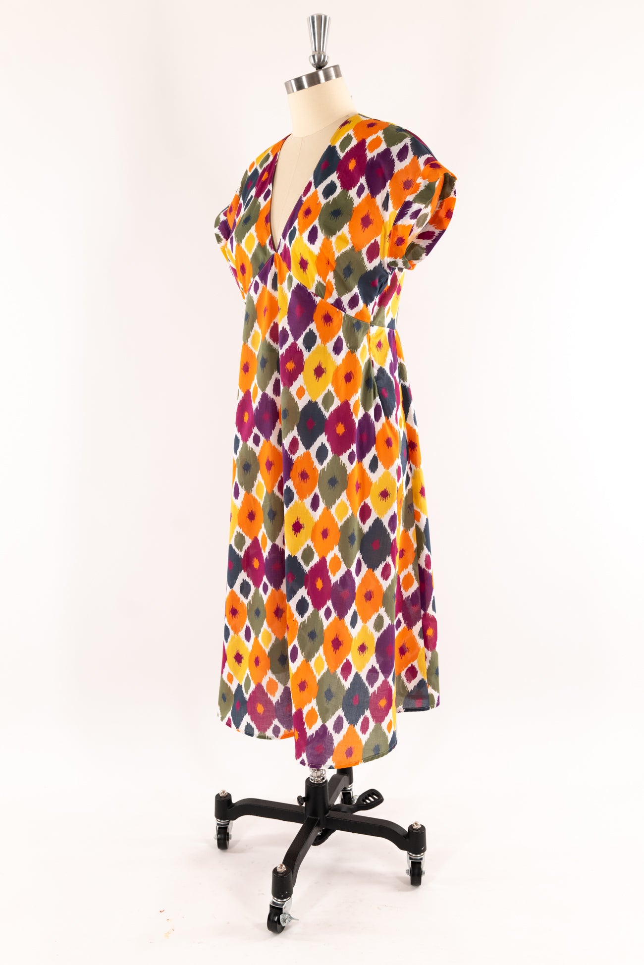 Ikat Print Cotton Dress