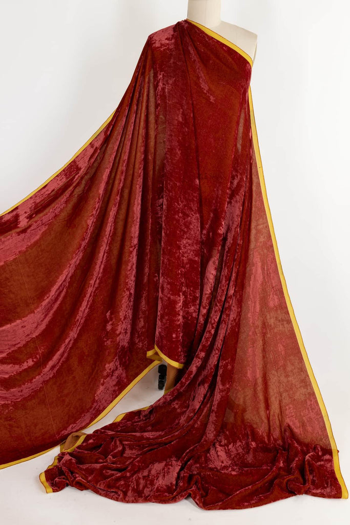 Lush Coral Silk Velvet Woven - Marcy Tilton Fabrics