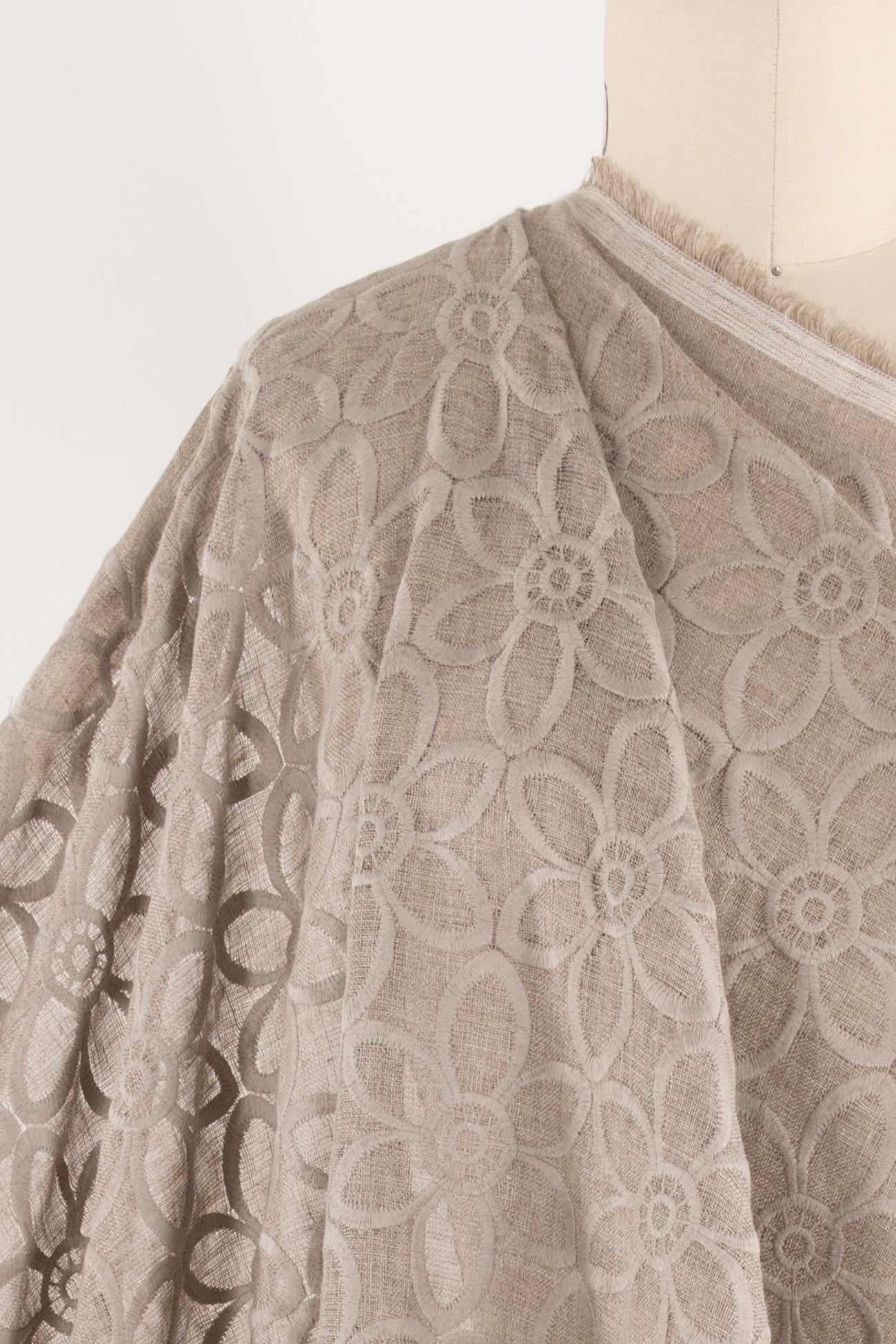 Marguerite Embroidered Linen Woven