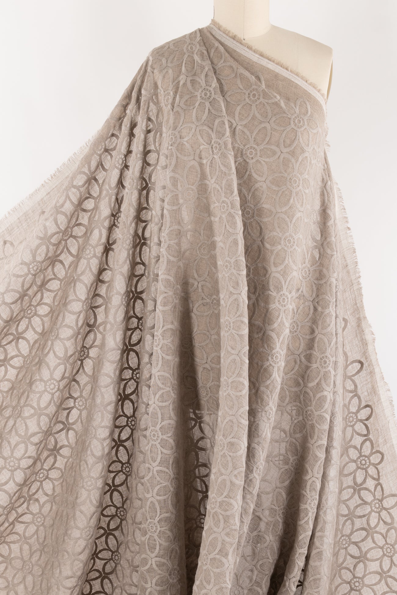 Marguerite Embroidered Linen Woven