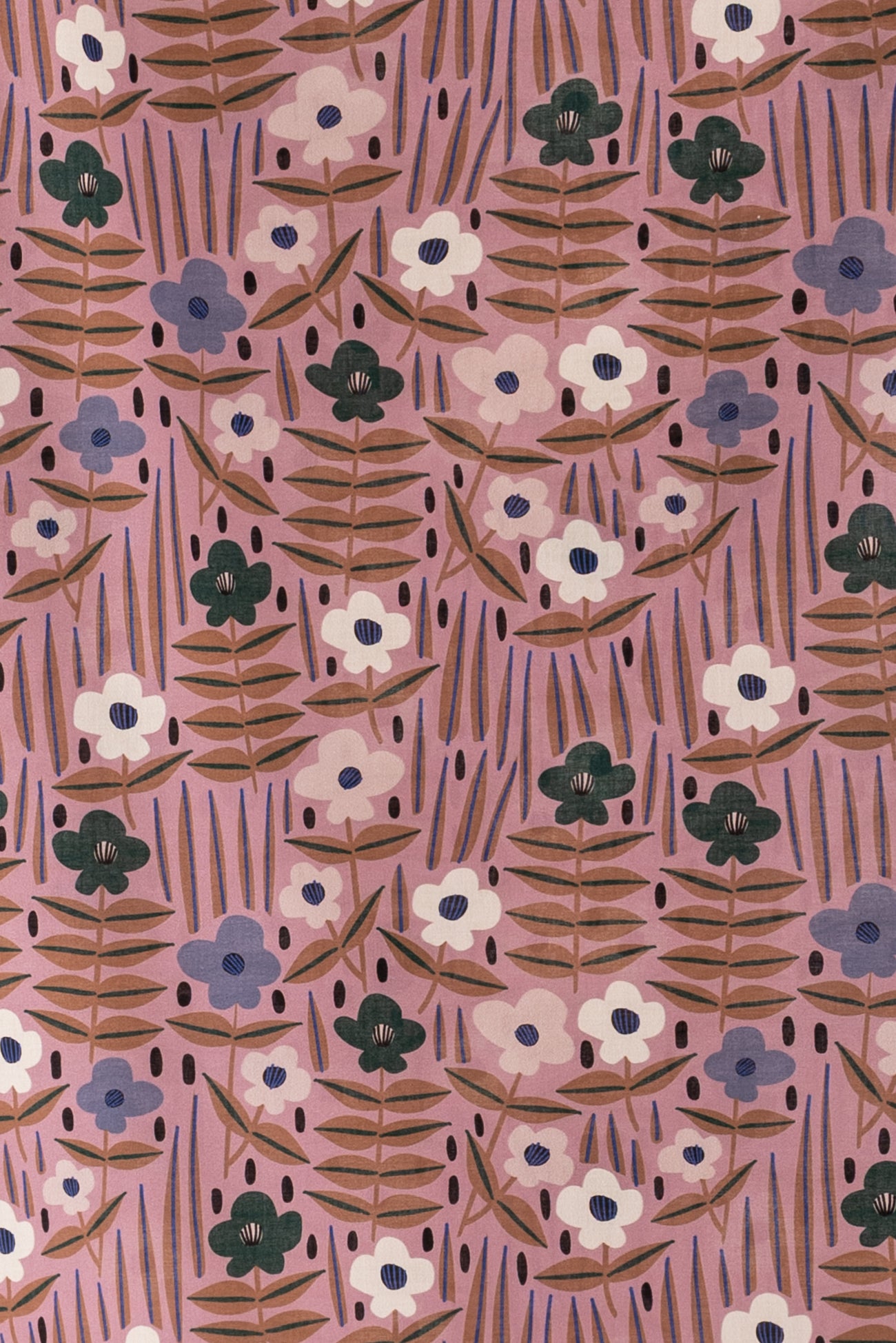 Mauve Blossoms Organic Cotton Woven