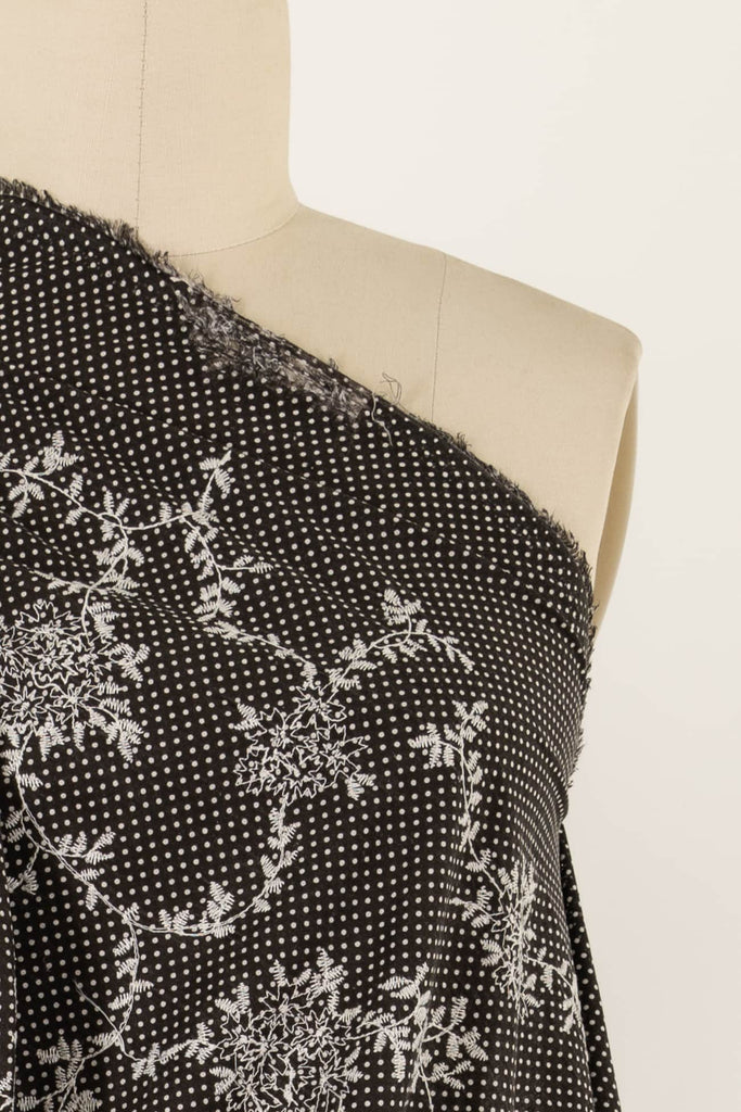 Mocha Dots Embroidered Cotton Woven - Marcy Tilton Fabrics