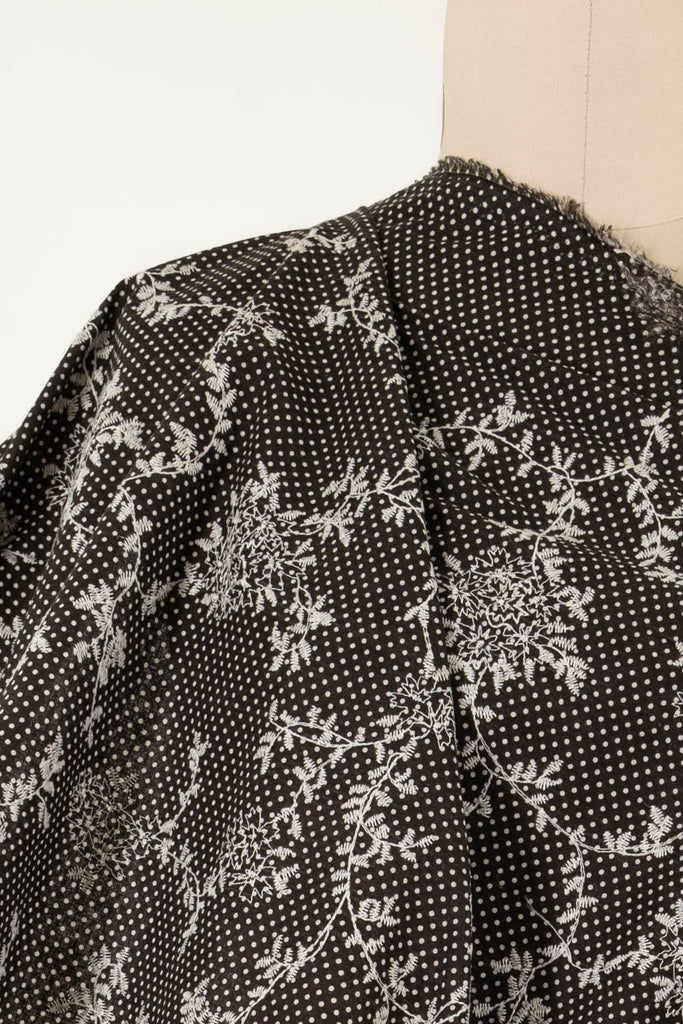 Mocha Dots Embroidered Cotton Woven - Marcy Tilton Fabrics