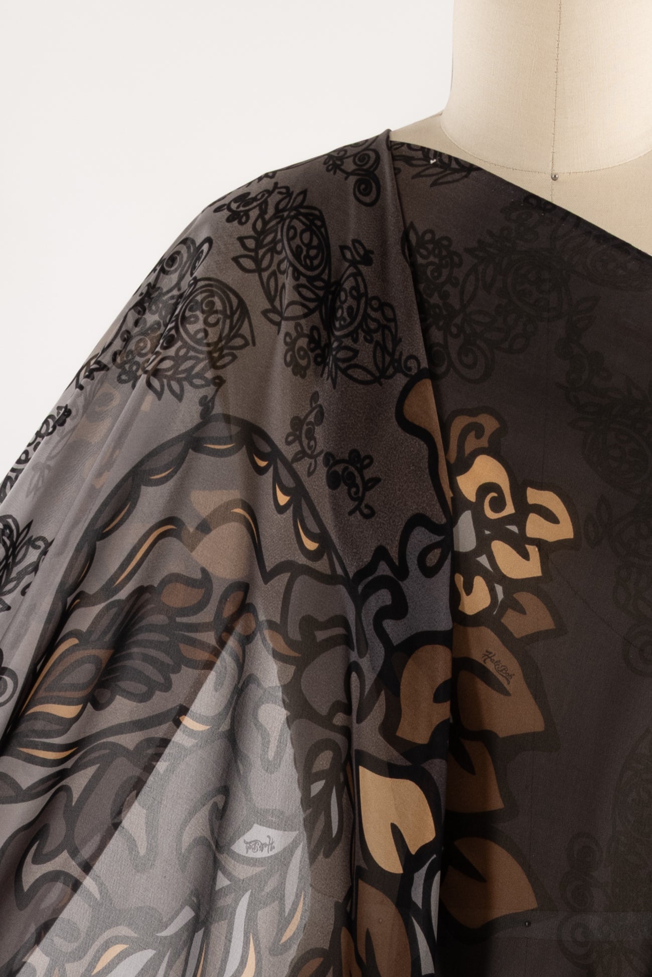 Mocha Paisley Silk Woven