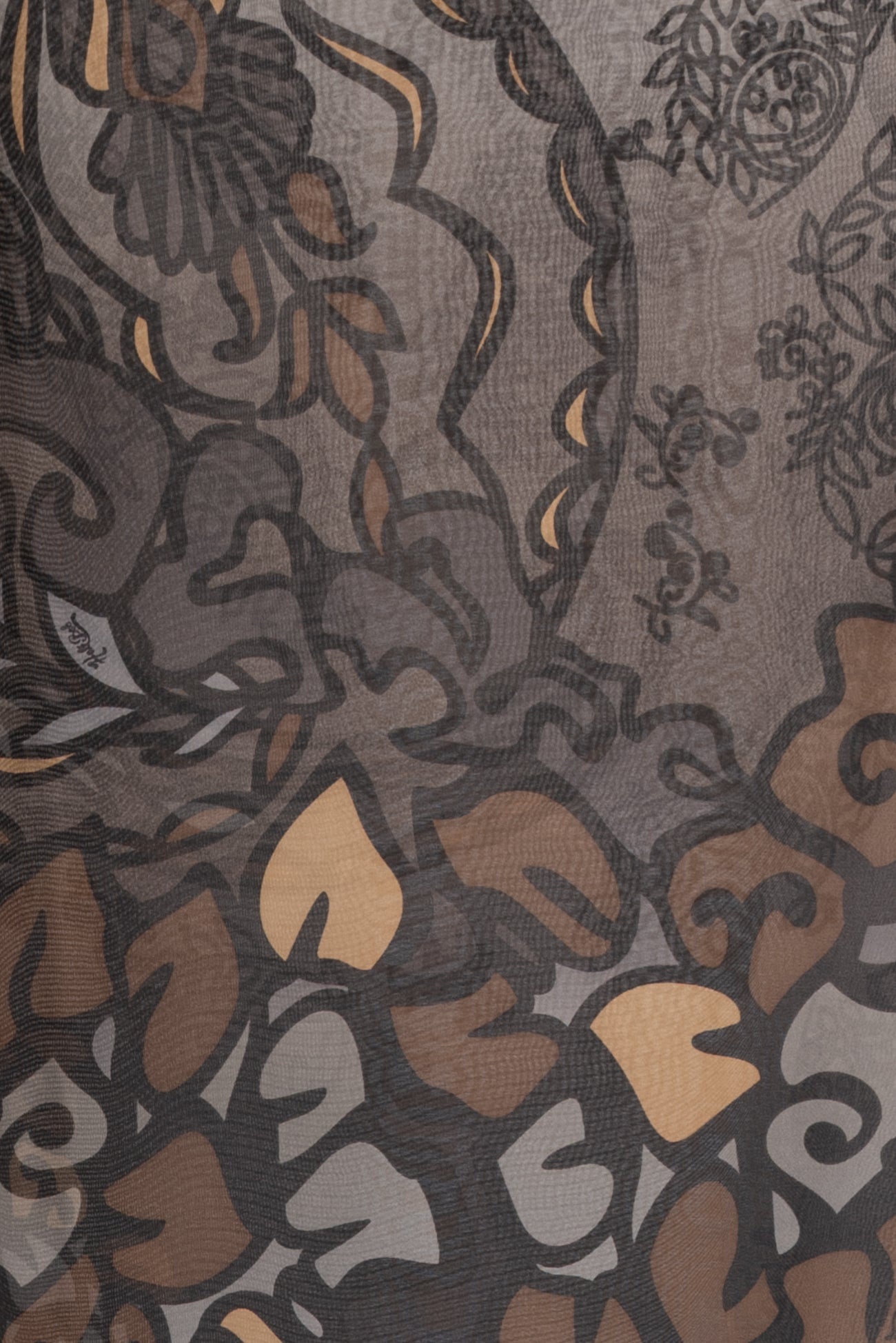 Mocha Paisley Silk Woven