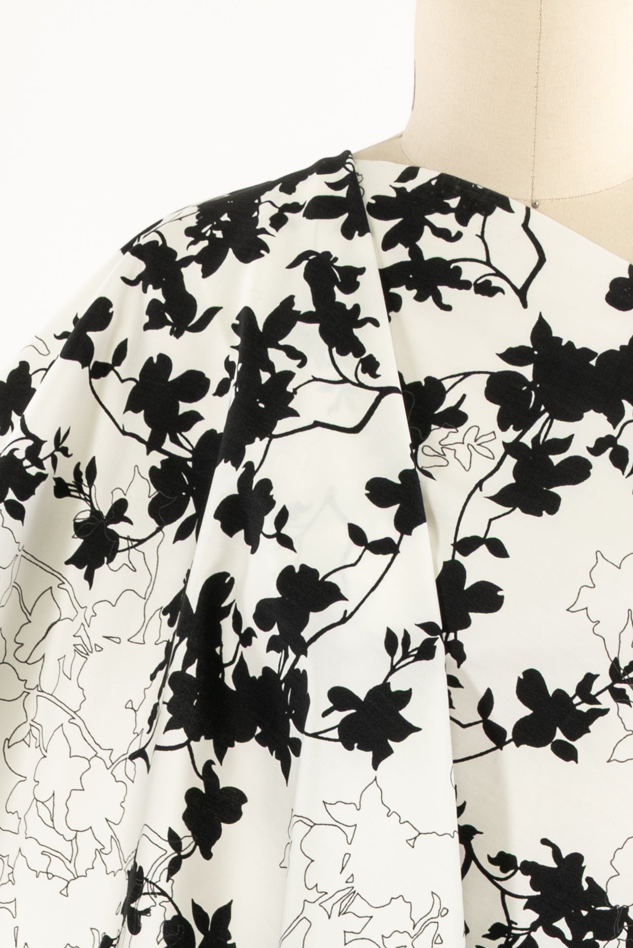 Monochrome Bloom Cotton Woven