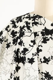 Monochrome Bloom Cotton Woven