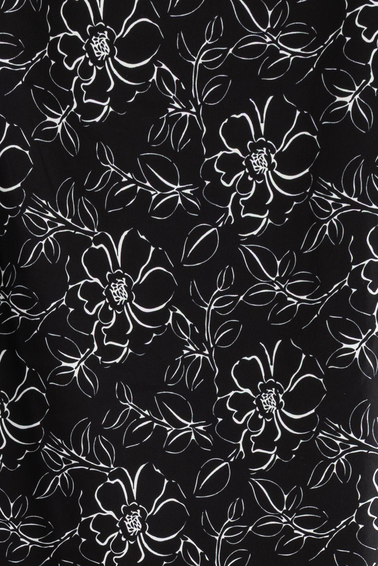 Monochrome Bloom Stretch Cotton Woven