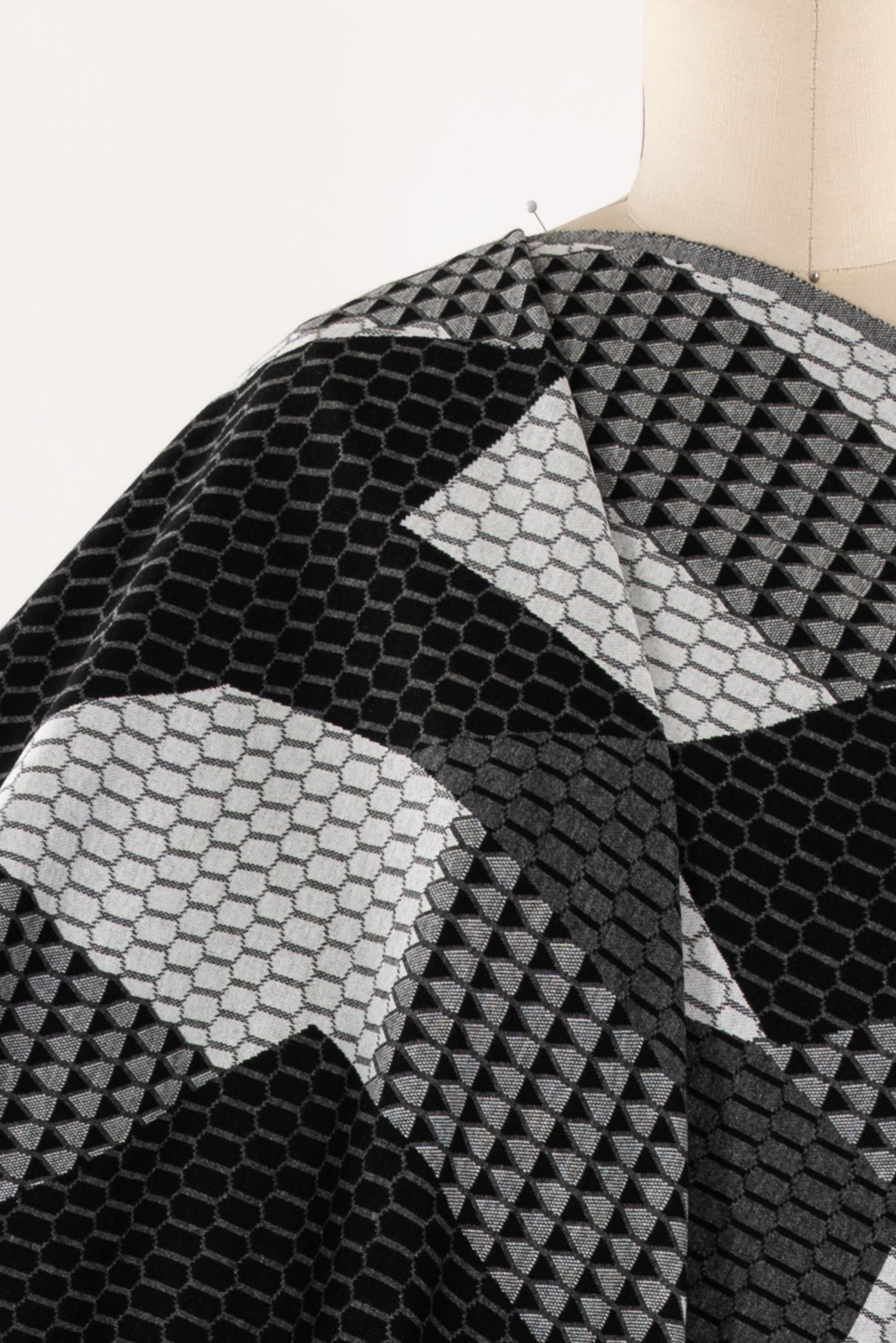 Monochrome Geometry Jacquard Double Knit
