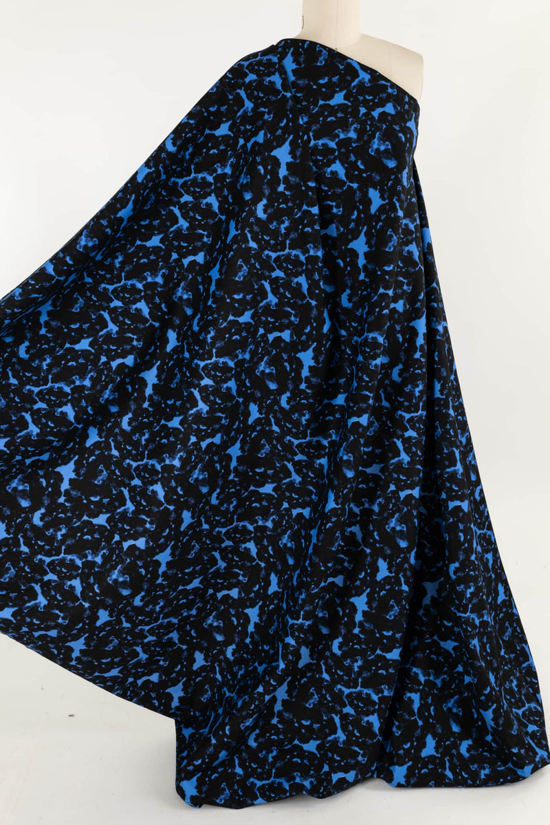 Moody Blue Italian Stretch Cotton Woven