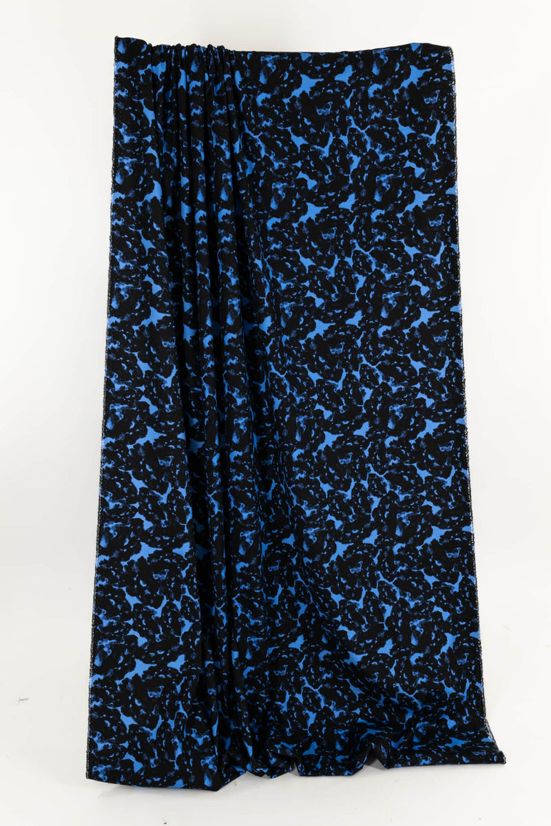 Moody Blue Italian Stretch Cotton Woven