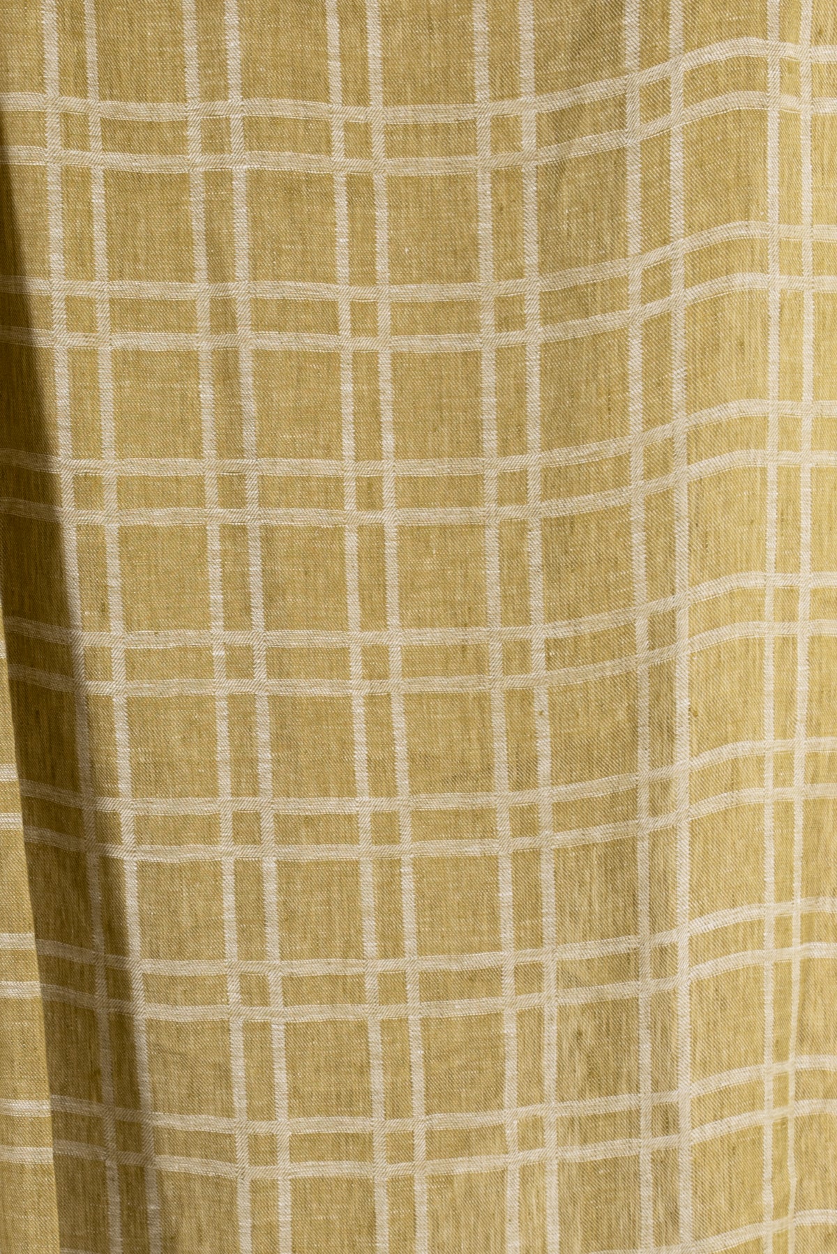 Green Moss Plaid Linen Woven