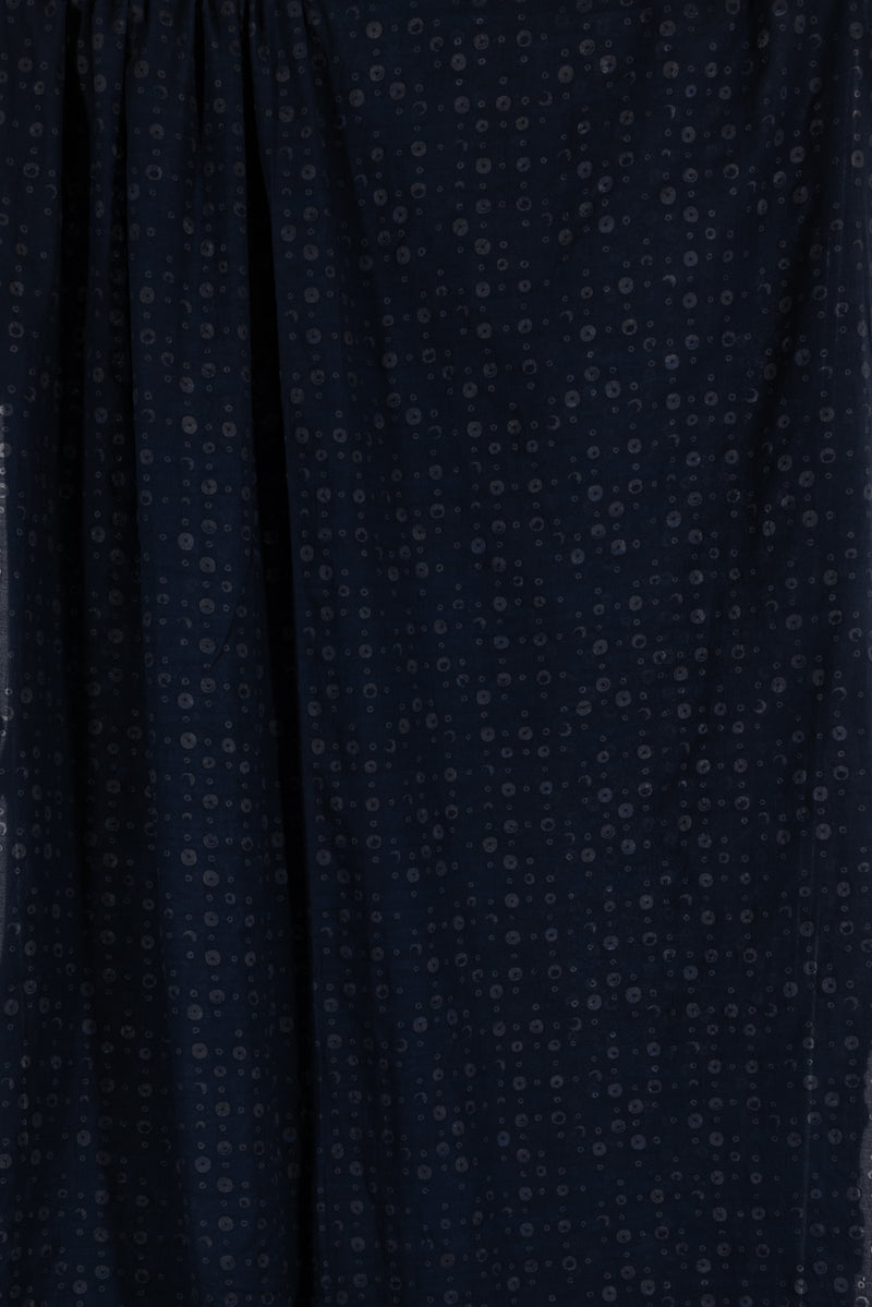 Navy Bubble Dots Italian Cotton Plisse Woven