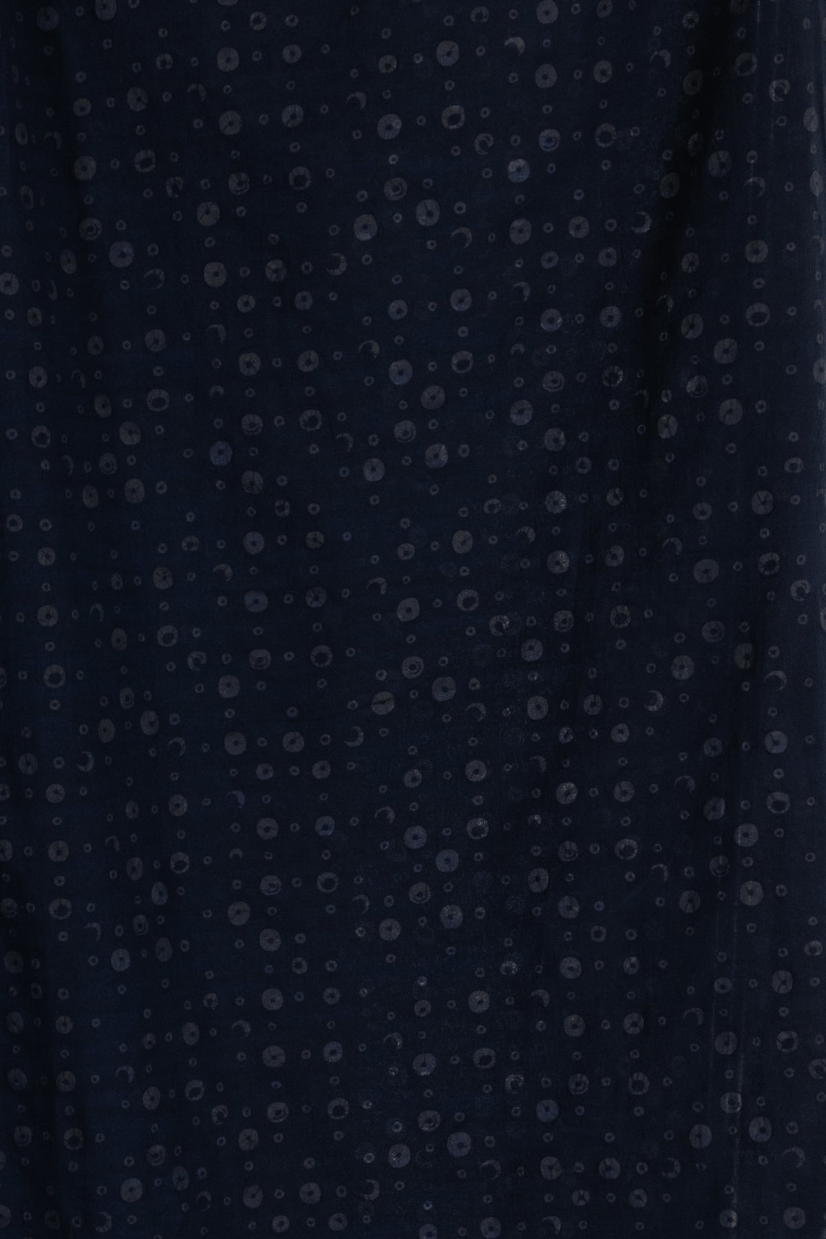 Navy Bubble Dots Italian Cotton Plisse Woven