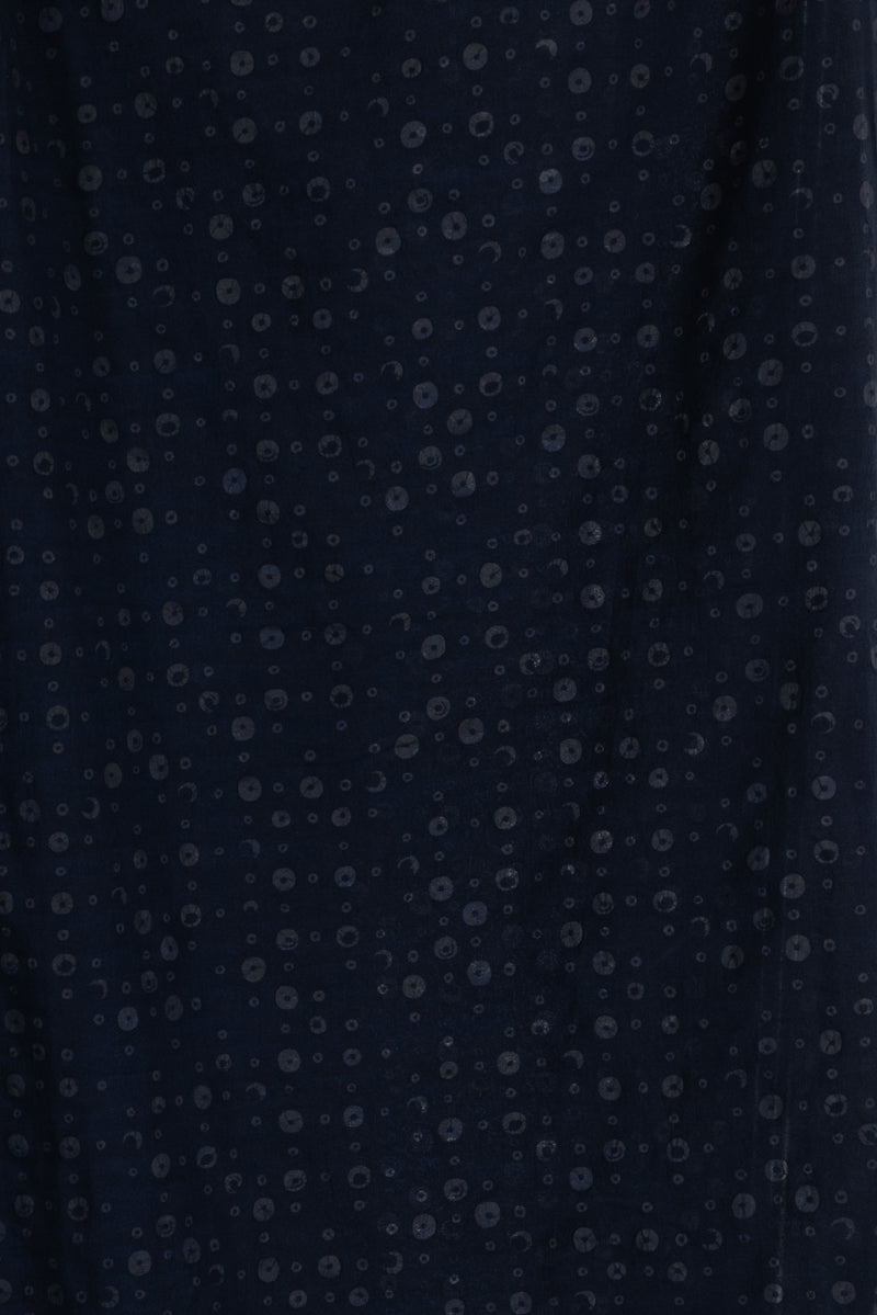 Navy Bubble Dots Italian Cotton Plisse Woven