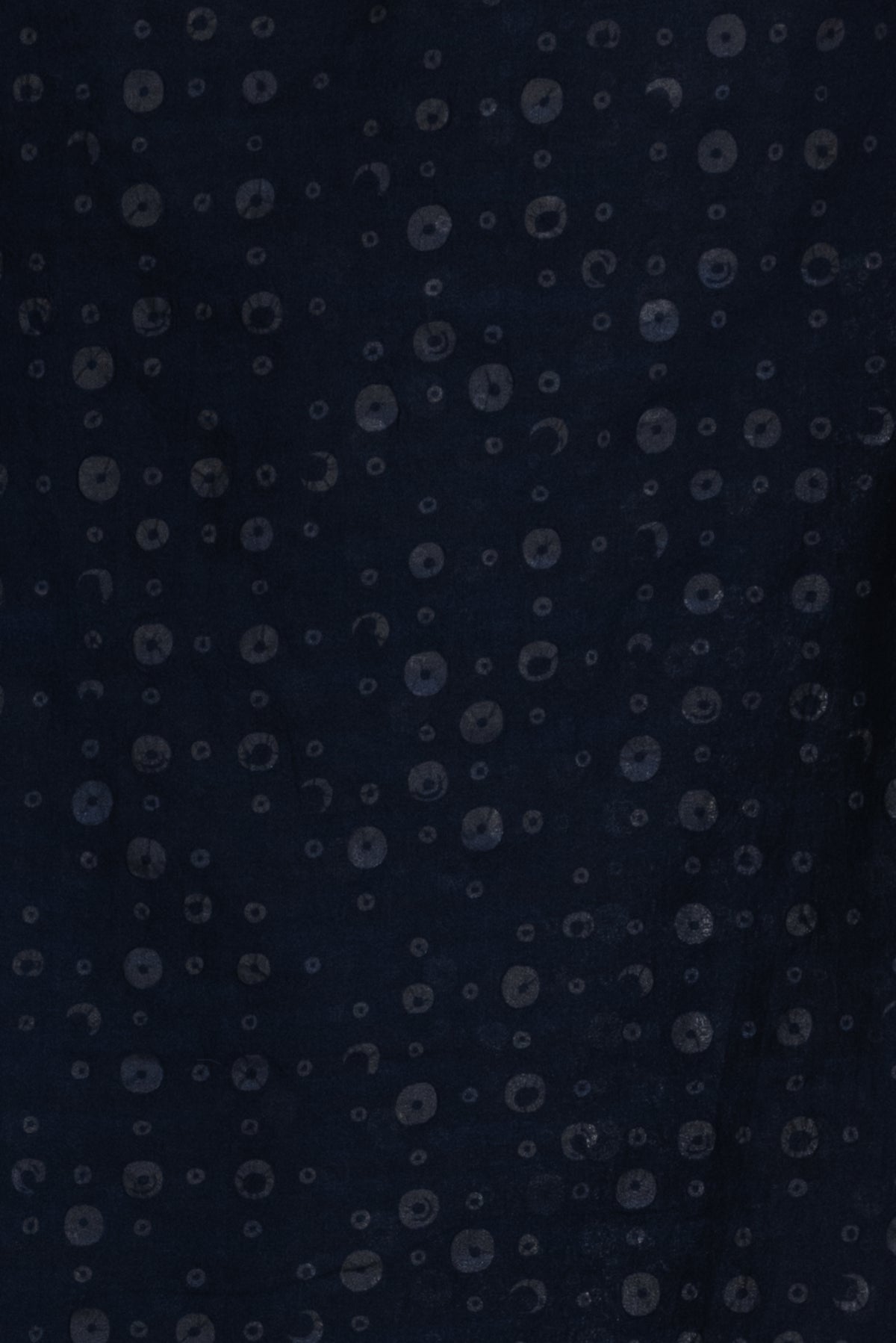 Navy Bubble Dots Italian Cotton Plisse Woven