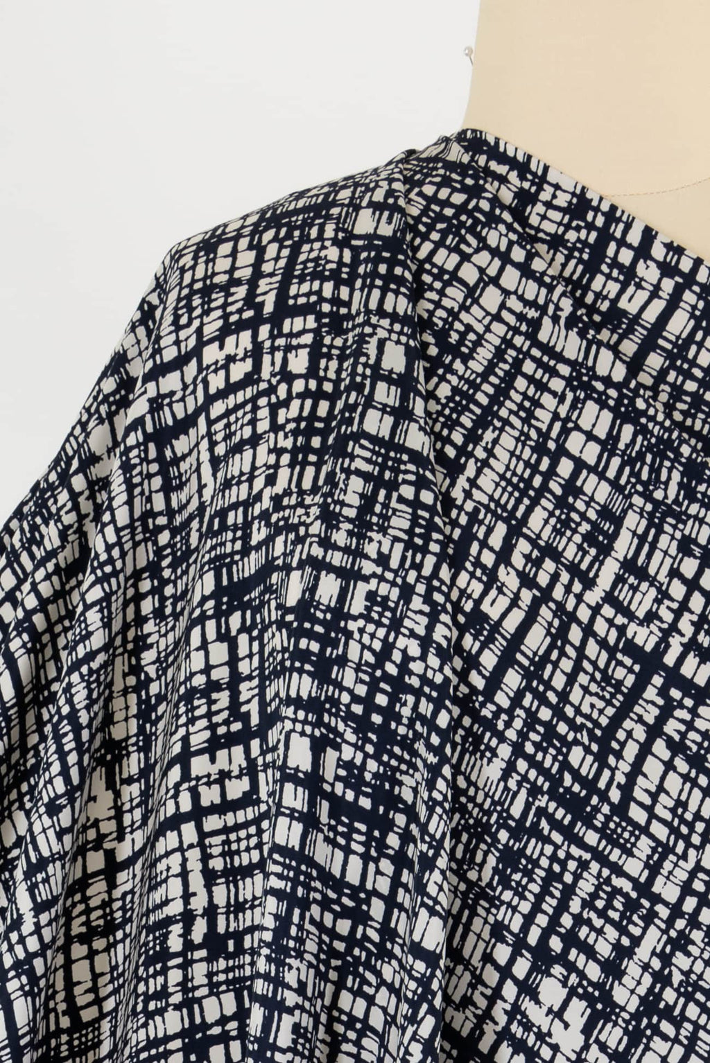 Navy Grid Silk Woven – Marcy Tilton Fabrics