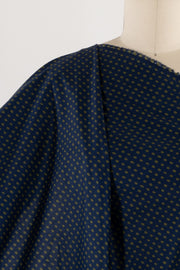Navy Pea Dots Cotton Woven