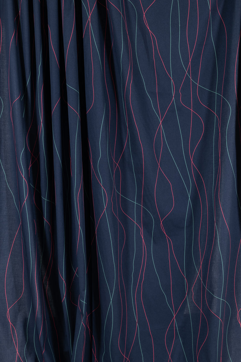 Navy String Theory Stretch Cotton Woven
