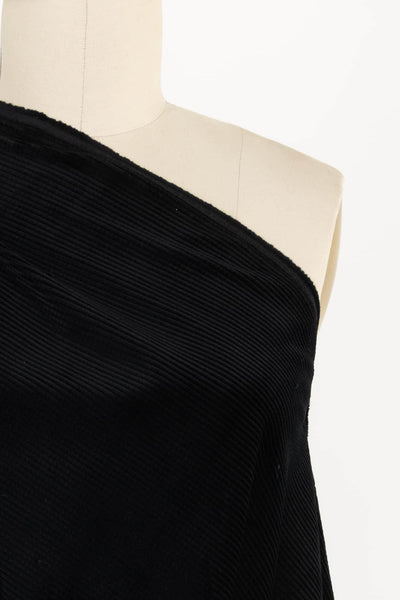 Nero Black Italian Cotton Corduroy - Marcy Tilton Fabrics