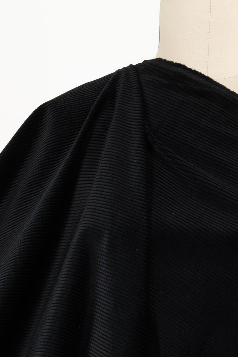 Nero Black Italian Cotton Corduroy - Marcy Tilton Fabrics