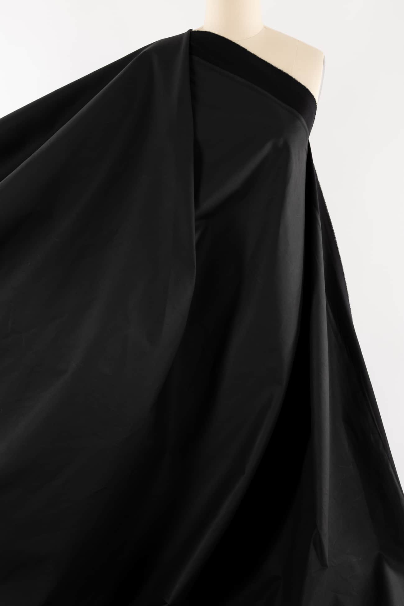 Nero Black Coated Cotton Rainwear Woven