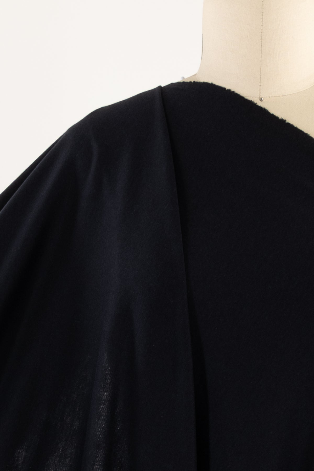 Night Shadow Navy Italian Cotton/Silk Double Knit
