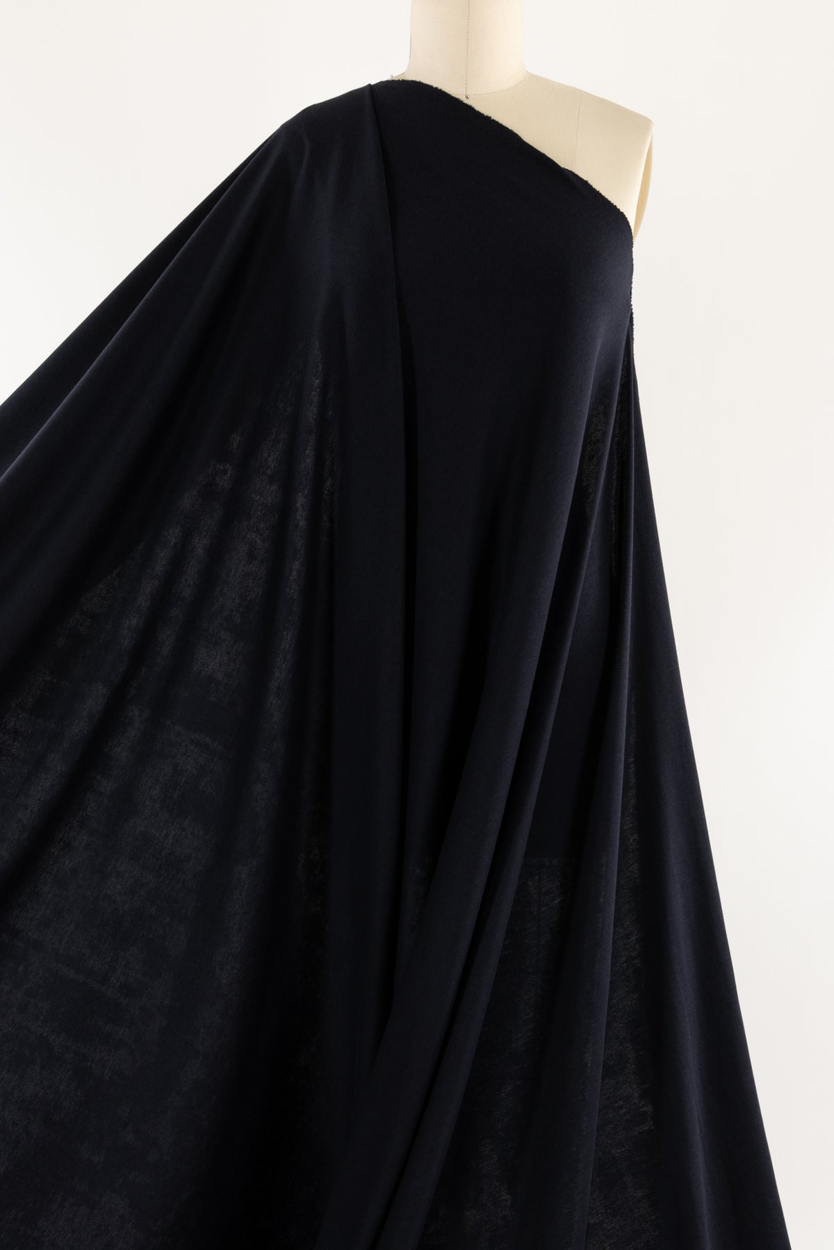 Night Shadow Navy Italian Cotton/Silk Double Knit