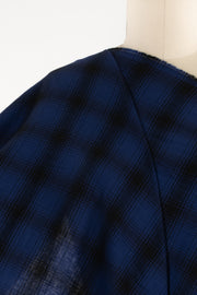 Ninja Indigo Shadow Plaid Japanese Cotton Woven