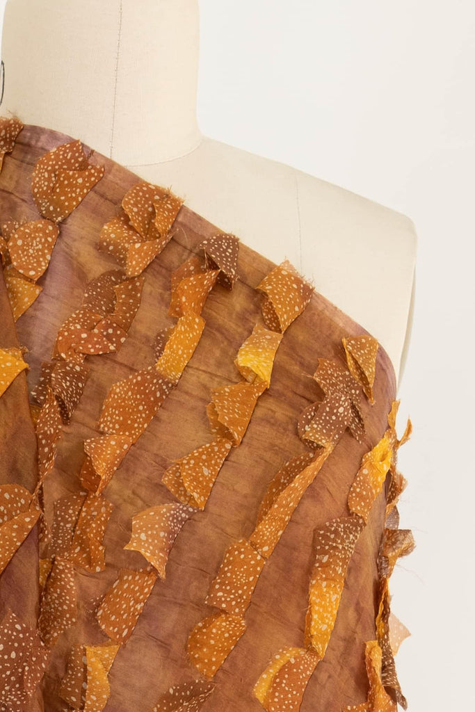 Ochre Petals Silk Organza Woven - Marcy Tilton Fabrics