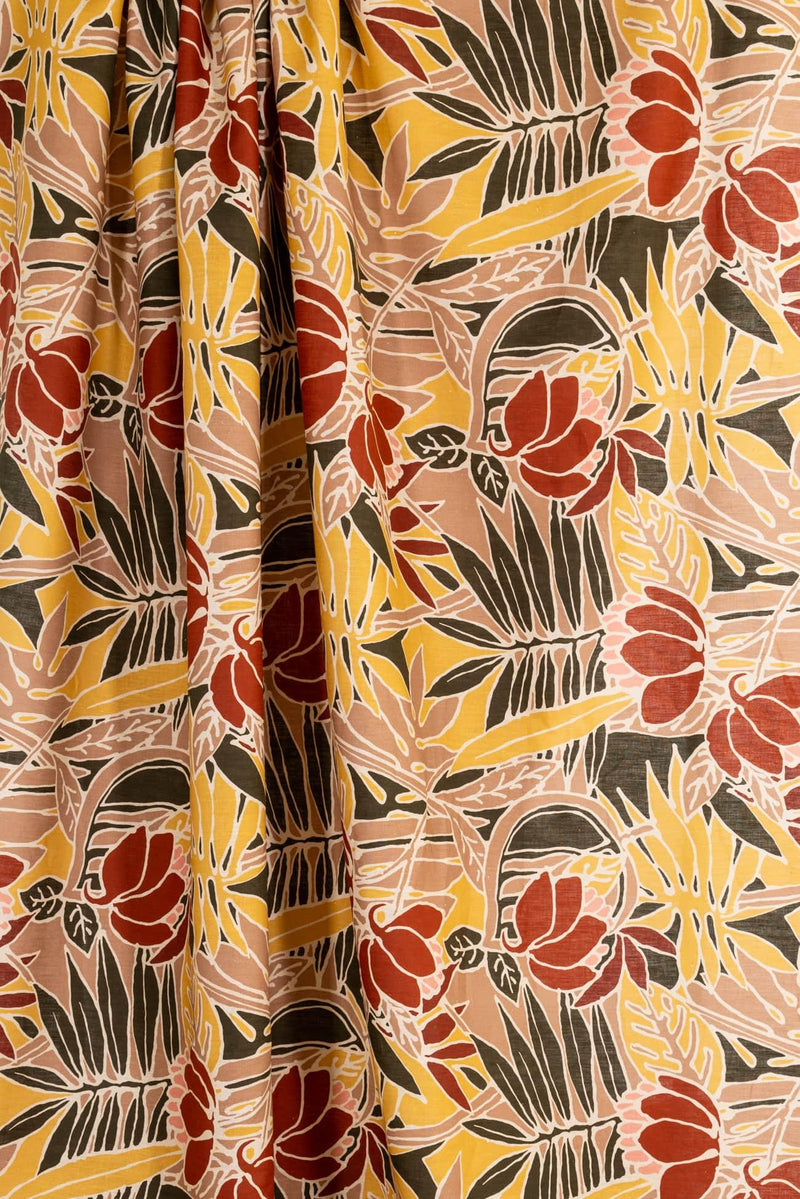 On Golden Fronds Linen/Cotton Woven - Marcy Tilton Fabrics