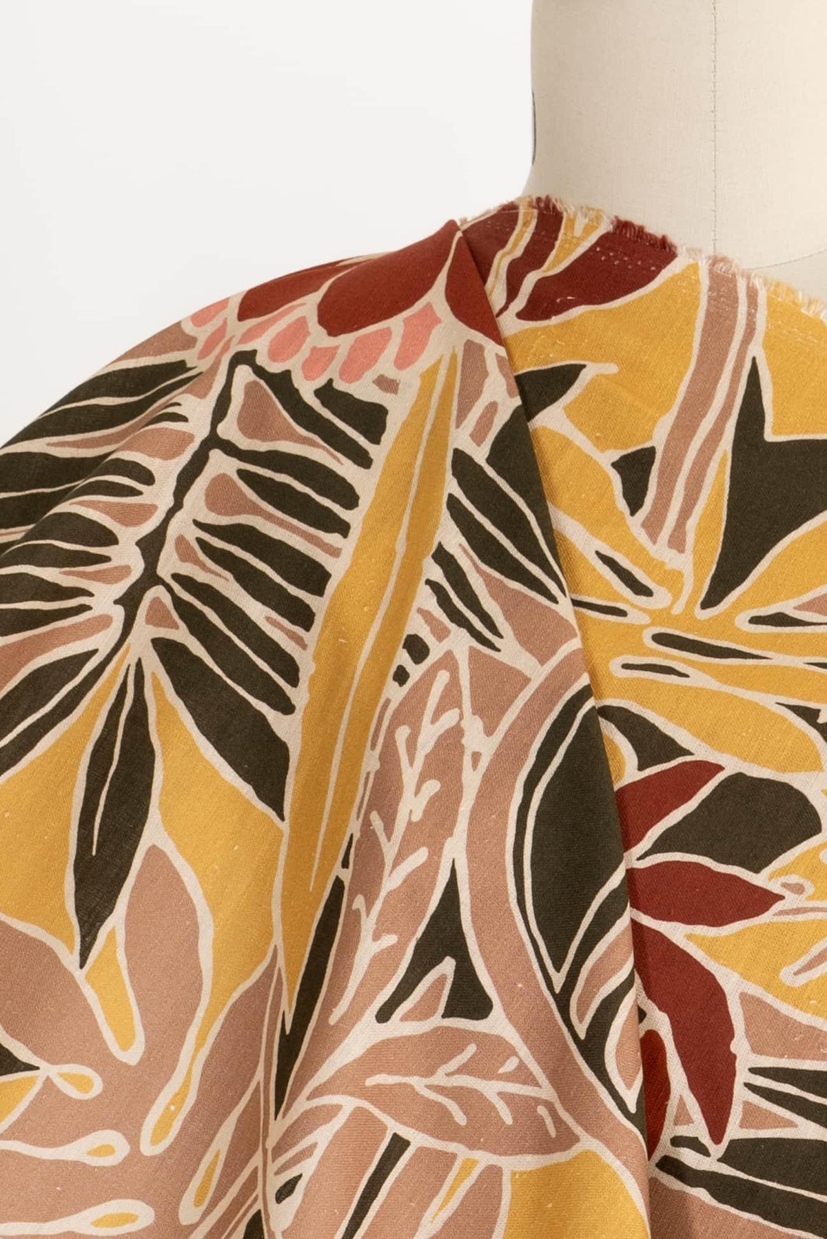 On Golden Fronds Linen/Cotton Woven - Marcy Tilton Fabrics