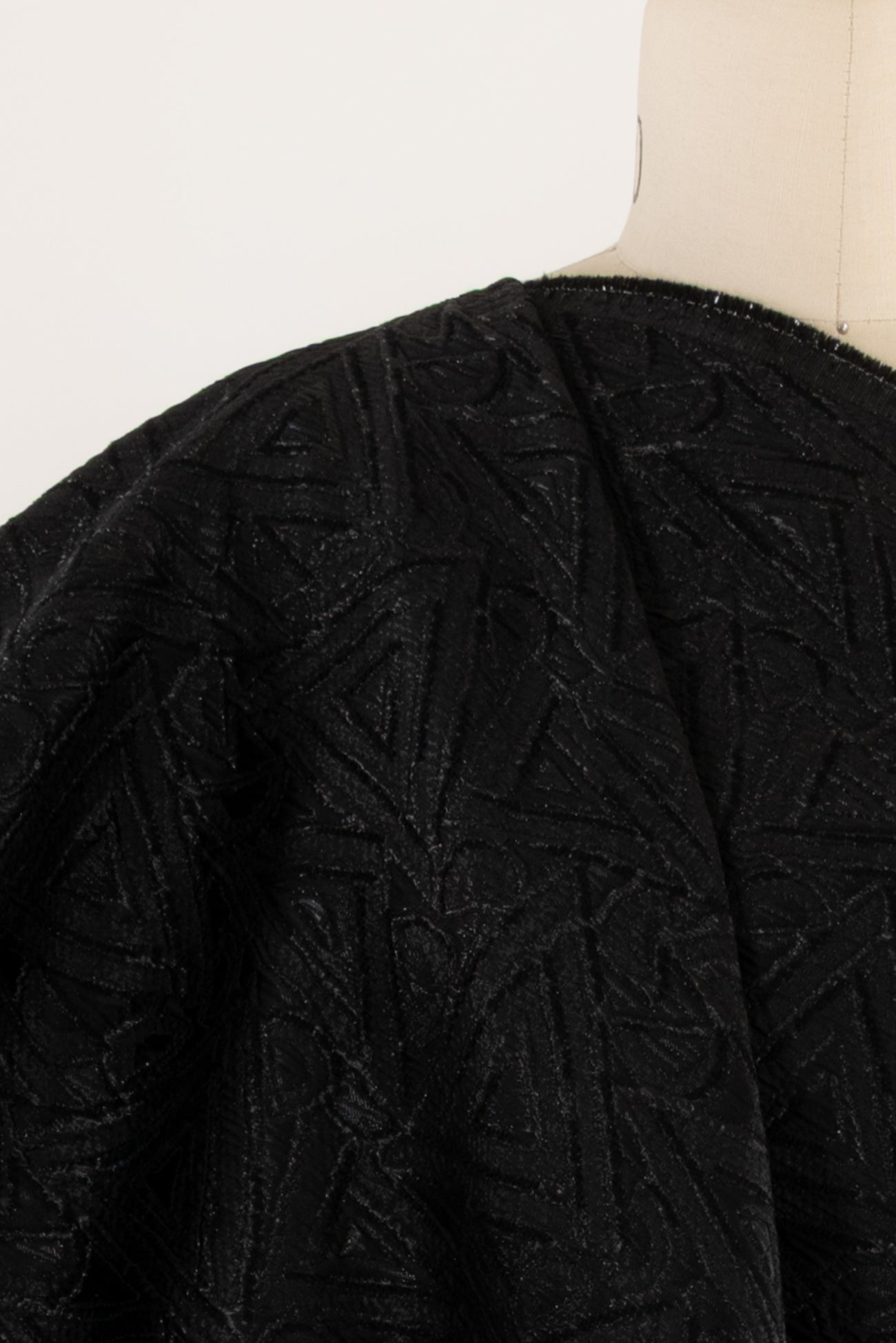 Onyx Triangles French Brocade Woven