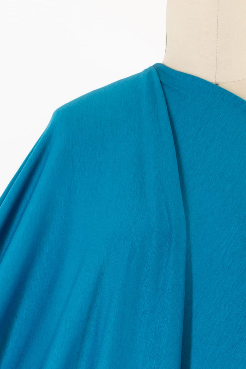 Opaline Turquoise Wool/Rayon/Lycra Jersey Knit - ENDCUT