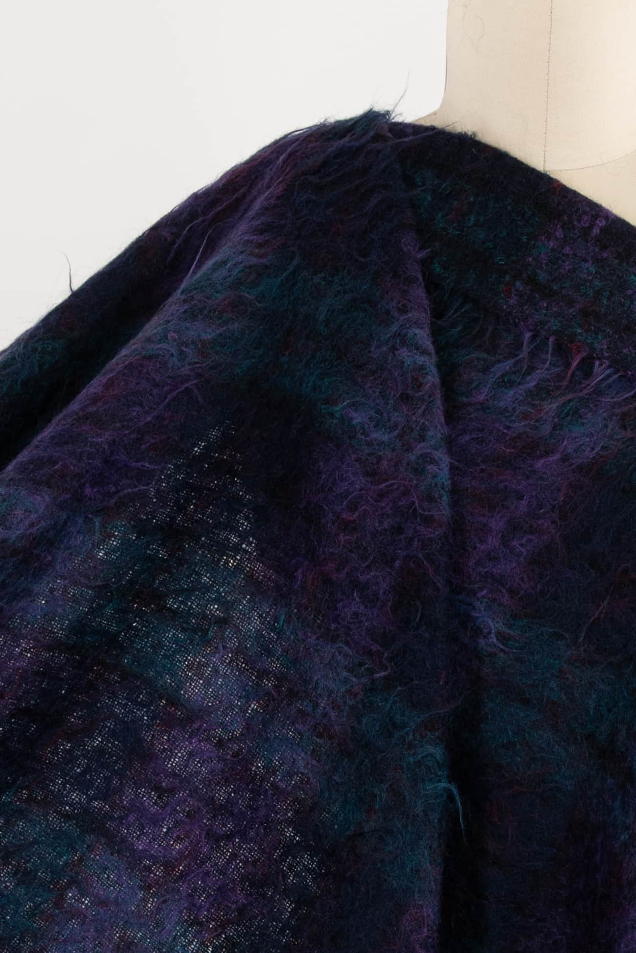 Palermo Plaid Italian Mohair Wool Blend Coating