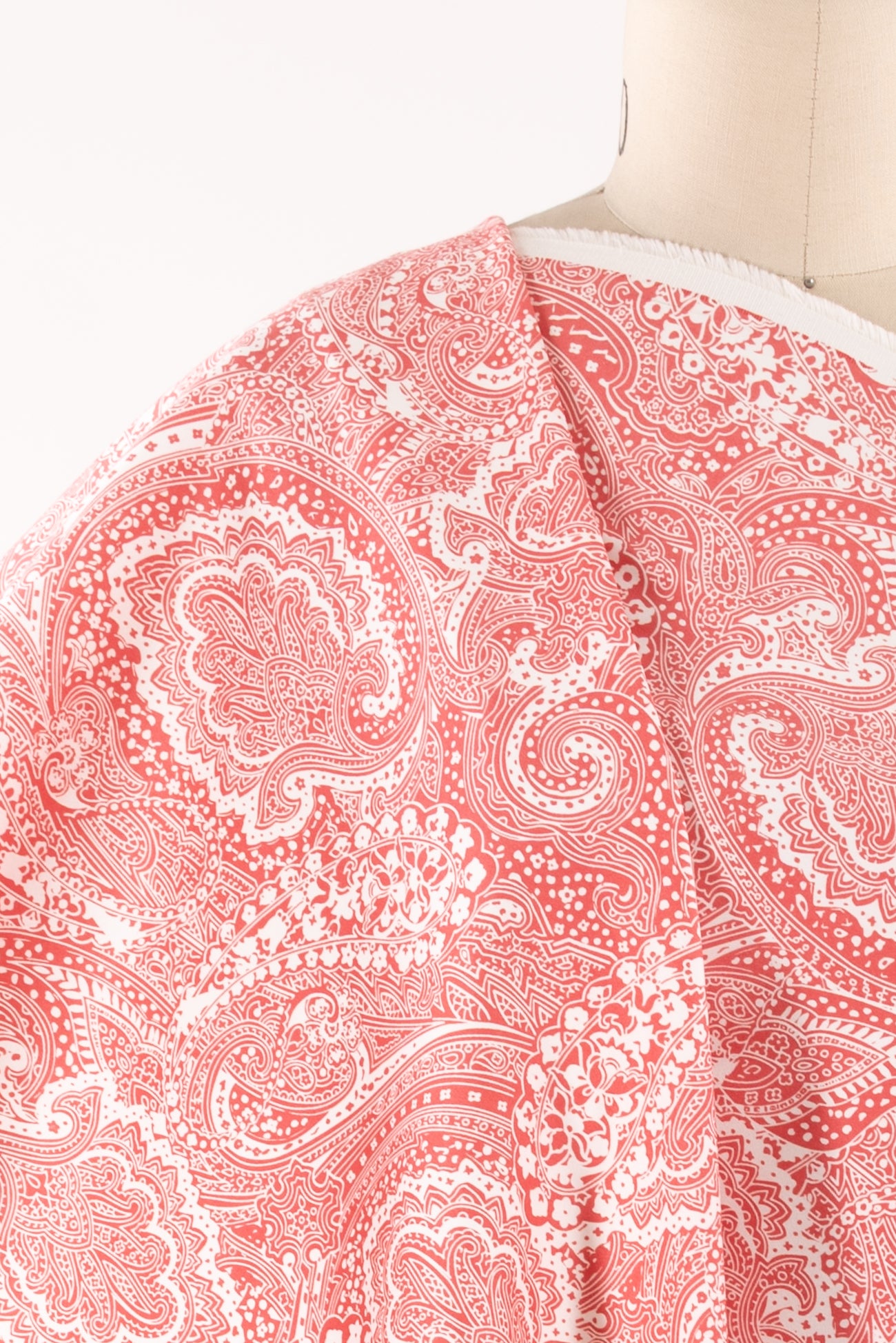 Peppermint Pink Paisley Stretch Cotton Woven