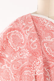 Peppermint Pink Paisley Stretch Cotton Woven