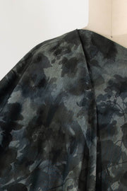 Petrol Blooms Ponte Knit