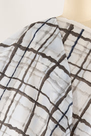 Pewter Grid Japanese Cotton Seersucker Woven