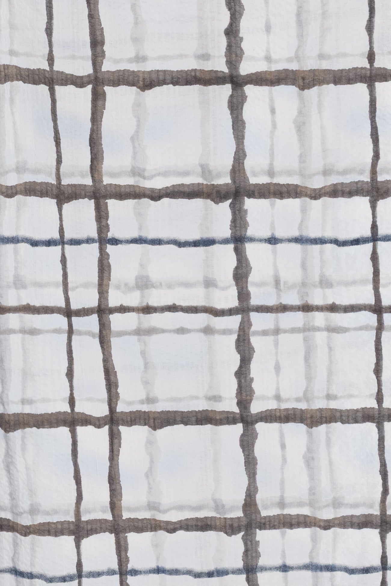 Pewter Grid Japanese Cotton Seersucker Woven