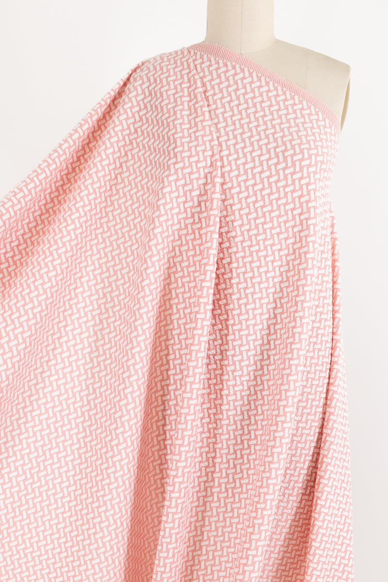 Pink Angles Cotton/Rayon Jacquard Knit