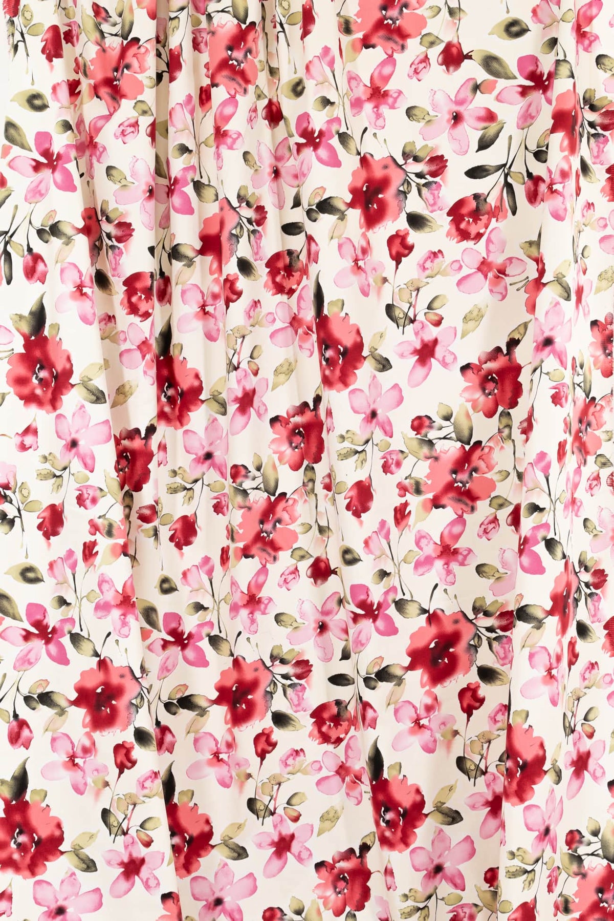 Pink Hibiscus Stretch Cotton Woven