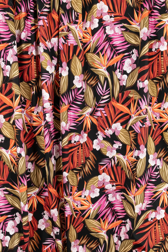 Pink Orchids Italian Stretch Cotton Woven - Marcy Tilton Fabrics