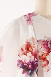 Pink Peonies Euro Linen Woven