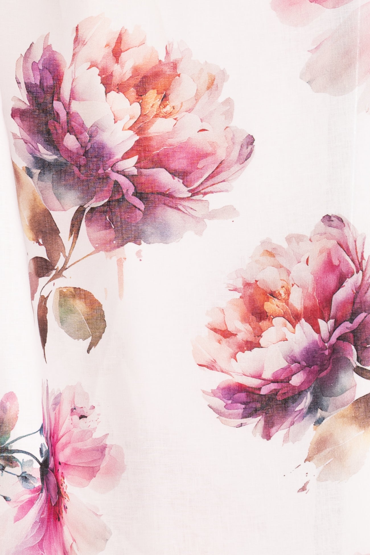 Pink Peonies Euro Linen Woven
