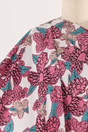 Pink Posies Italian Cotton Woven