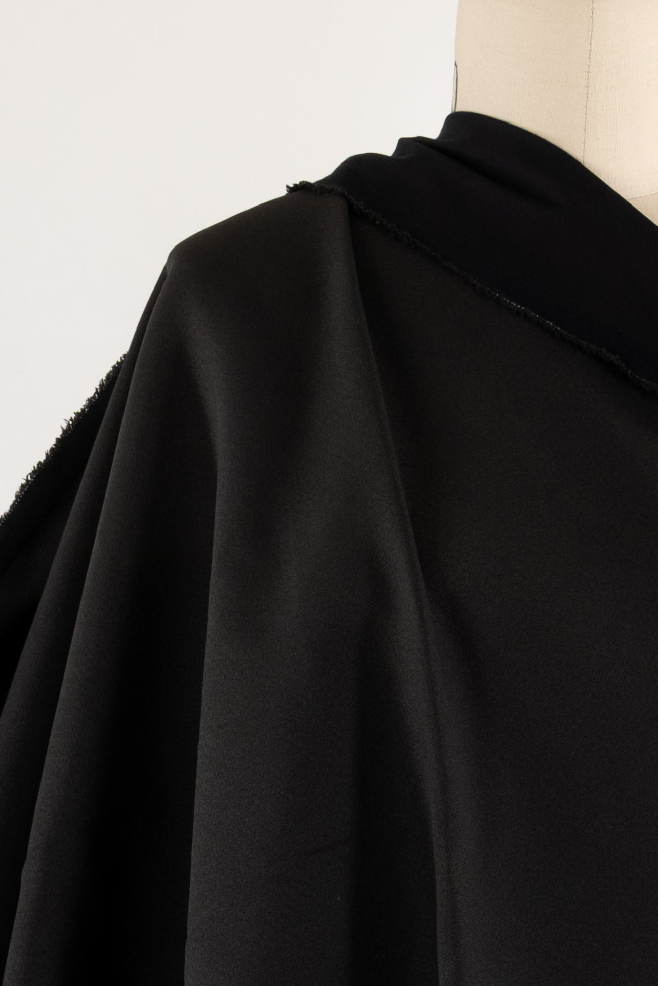 Pitch Black And Brown Stretch Denim Woven