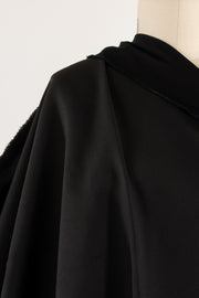 Pitch Black And Brown Stretch Denim Woven