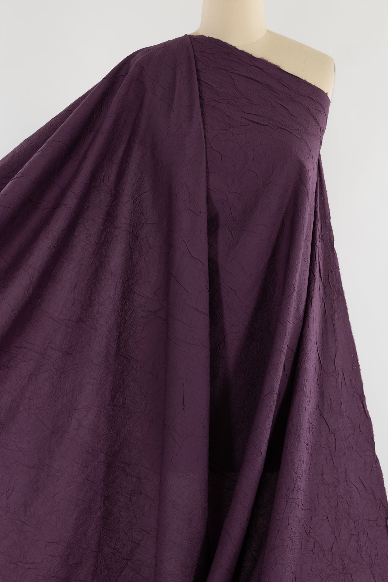 Plum Crinkle Cotton Woven